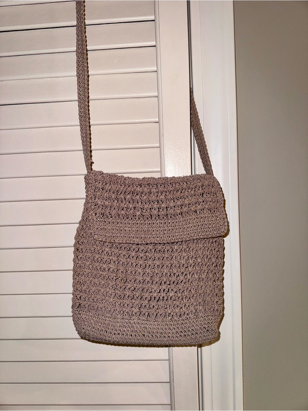 Sonoma Taupe Woven Crossbody Bag